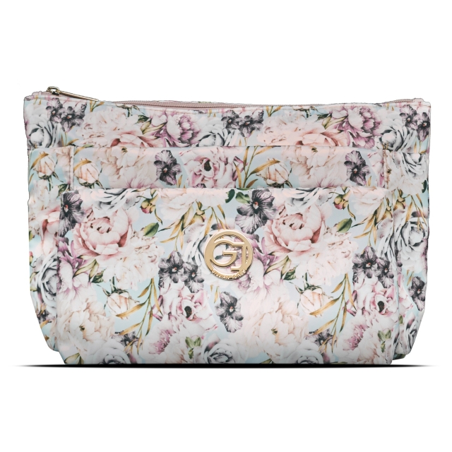 Gillian Jones 3-huoneen kosmetiikkalaukku - Rose flowerprint