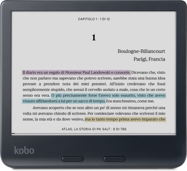 Kobo Libra Colour 7" -e-kirjojen lukulaite, musta