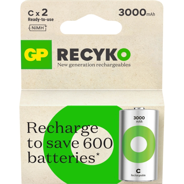 GP Paristo Recyko NiMH C HR14 3000mAh 2-Pack