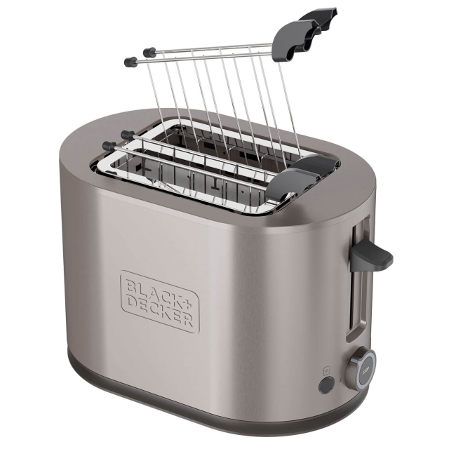 BLACK+DECKER Leivänpaahdin Toaster 2-Lohkoinen 900W Inox