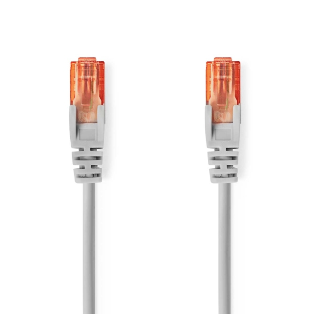 Nedis CAT6 Verkkokaapeli | RJ45 uros | RJ45 uros | U/UTP | 0.25 m | Pyöreä | PVC | Harmaa | Label