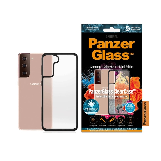 PanzerGlass ClearCase BlackFrame Galaxy S21+s -puhelimen runko