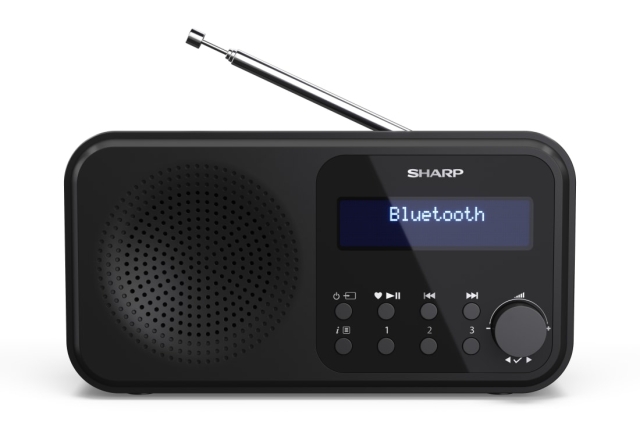 Sharp Tokyo kannettava digitaalinen ja FM-radio - musta Midnight