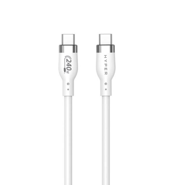 Targus Hyper - 2M silikoni 240W USB-C latauskaapeli - valkoinen