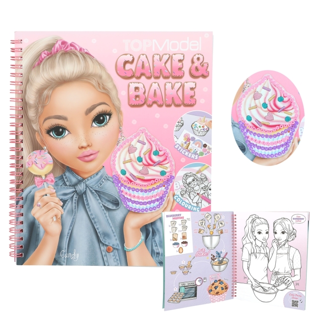 TOPModel Cake & Bake Colouring  Book With Sequins ( 0413386 )
