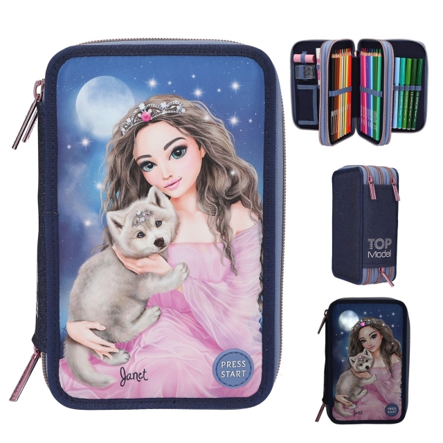 TOPModel Triple Pencil Case LED WOLF ( 0413150 )