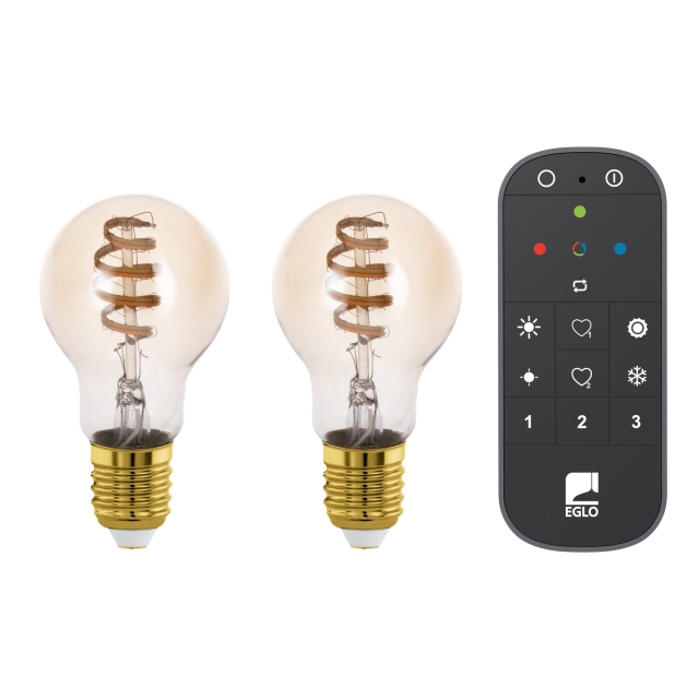 Eglo Sarja 2x E27 A60 amber, kaukosäädin - TW - Zigbee, Bluetooth