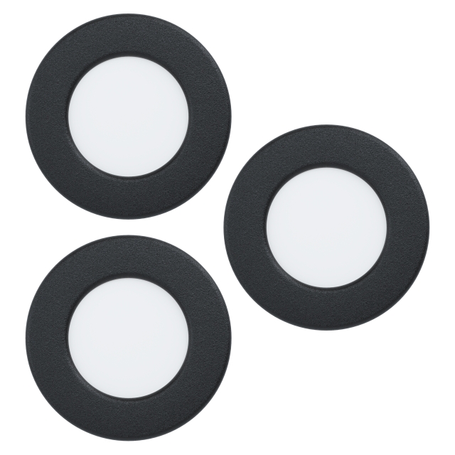 Eglo FUEVA 5 RECESSED SET - MUSTA - 86mm halkaisija, 26mm korkeus