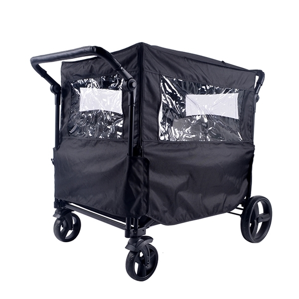 Babytrold Fun Trolley sadesuoja ikkunoilla - musta