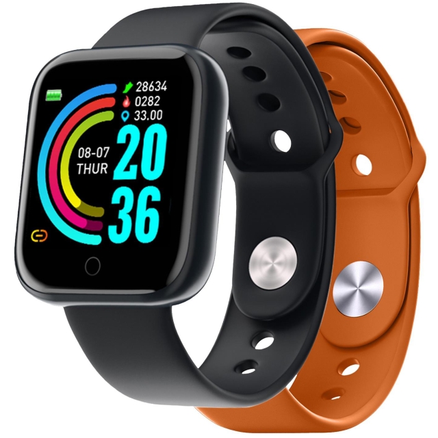 Celly Trainerbeat Smartwatch med två armband Svart + Orange