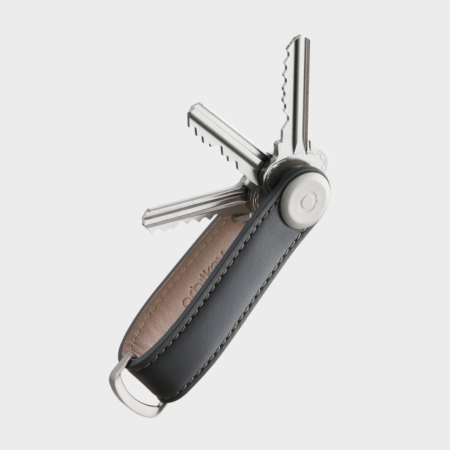 Orbitkey Nahkainen avaimenperä - hiilenharmaa/harmaa