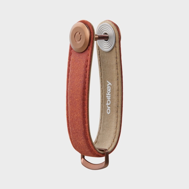 Orbitkey Vahattu kankainen avaimenperä - tiilenpunainen