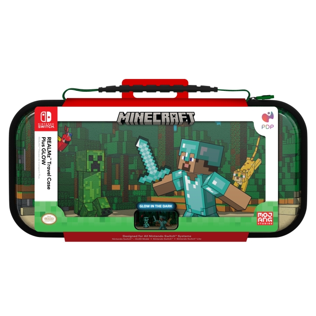 PDP Gaming Travel Case Plus GLOW - Minecraft Forest Battle -metsätaistelu