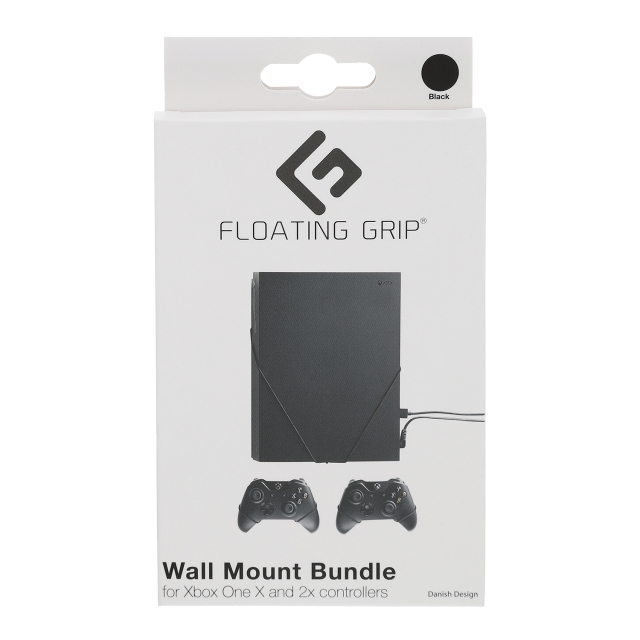 FLOATING GRIP s Xbox One X:n ja ohjaimen seinäkiinnikkeet - paketti (musta)