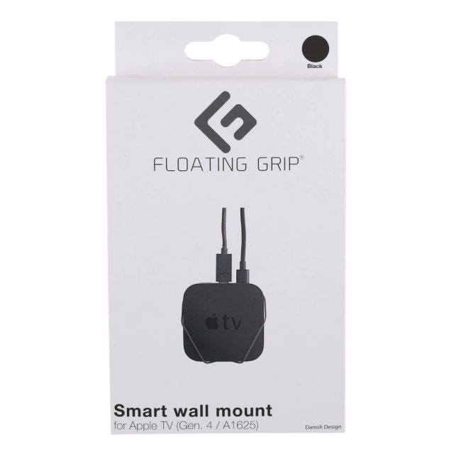 FLOATING GRIP Apple TV Gen. 4 -seinäteline Musta