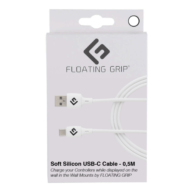 FLOATING GRIP 0,5M silikoni USB-C-kaapeli (valkoinen)