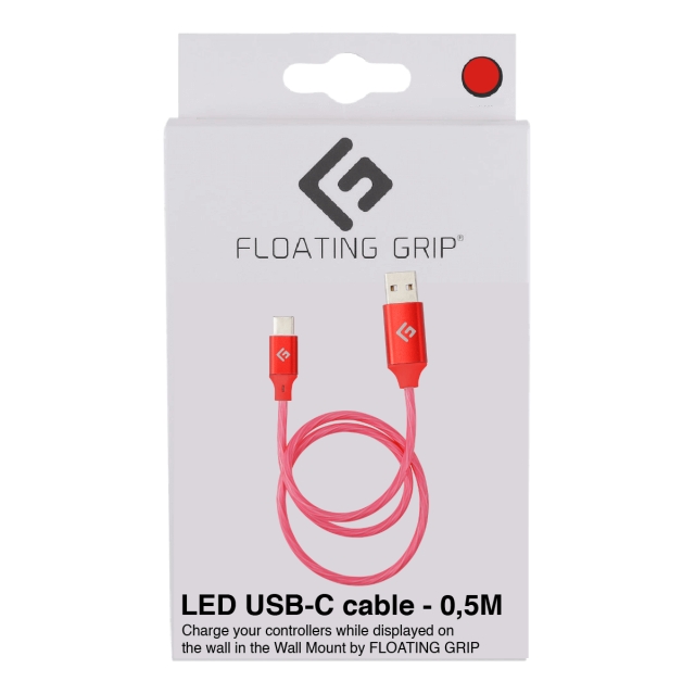 FLOATING GRIP 0,5M LED USB-C-kaapeli (punainen)