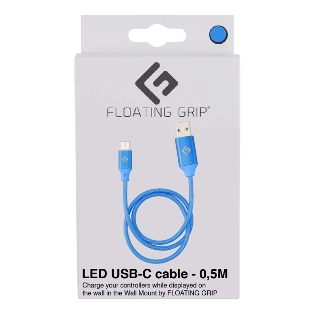 FLOATING GRIP 0,5M LED USB-C-kaapeli (sininen)