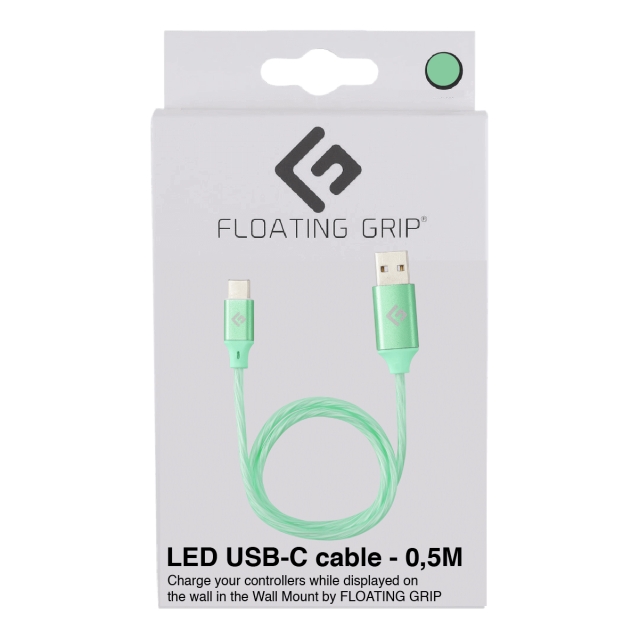 FLOATING GRIP 0,5M LED USB-C-kaapeli (vihreä)