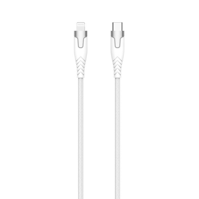 Gear Kevlar Kaapeli Pro Usb-C Lightning Metalhousingille Valkoinen 1.5m