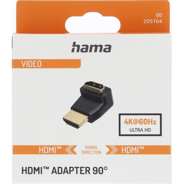 Hama Adapteri Hdmi 90 Asteen Musta Kultainen