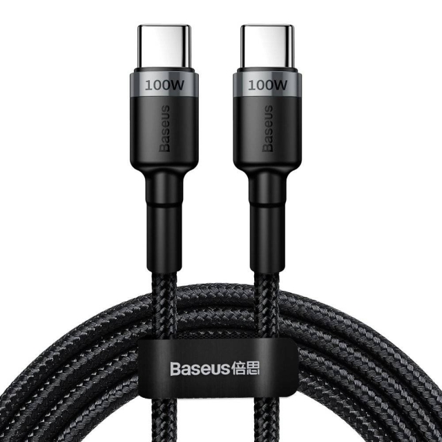 Baseus Cafule USB-C USB-C-kaapeli 100W 2m harmaa/musta