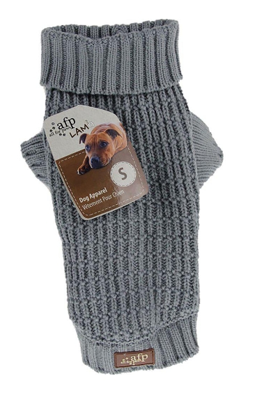 AFP All For Paws - Neulottu koiran villapaita Fishermans Grey XXL 46cm - (632.9128)
