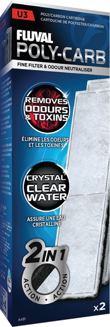 Fluval Poly/hiilikasetti 2 pakkaus U3 - (126.2491)