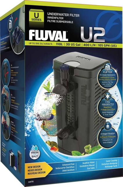 Fluval Sisäsuodatin U2 400L/H akvaarioihin <110L - (126.2470)