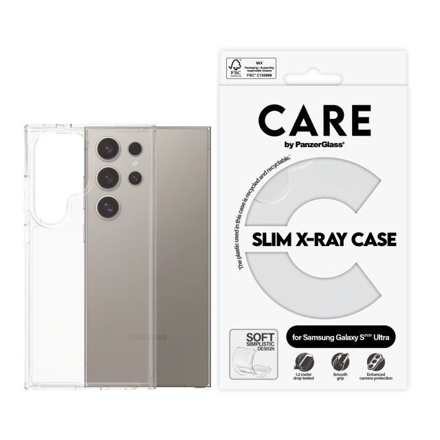 CARE by PanzerGlass - Muodikas kotelo läpinäkyvä X-Ray Soft Basic Samsung Galaxy S25 Ultra