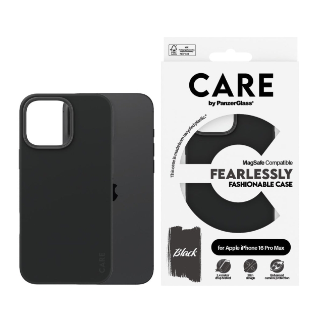 CARE by PanzerGlass - Kotelo - Musta ja MagSafe - iPhone 16 Pro Max puhelimelle