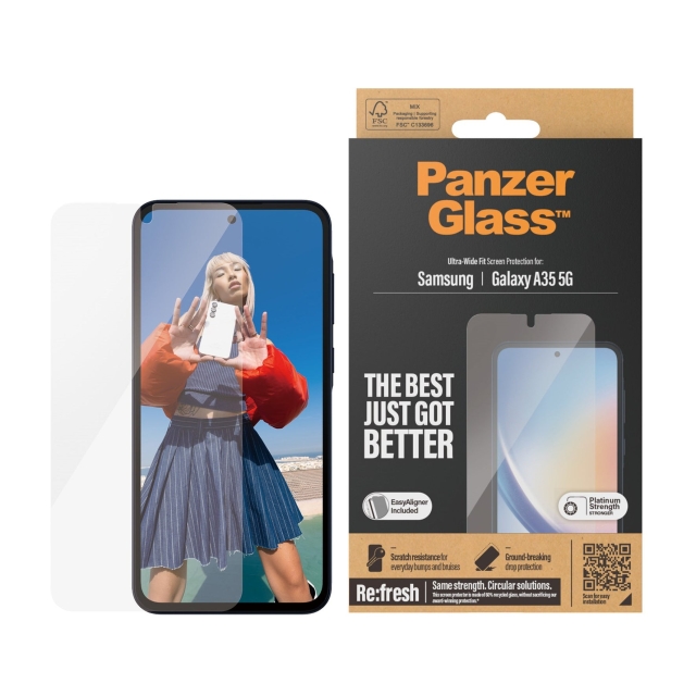 PanzerGlass Näytönsuoja - Samsung Galaxy A35 5G - Ultra-Wide Fit (erittäin laaja istuvuus)
