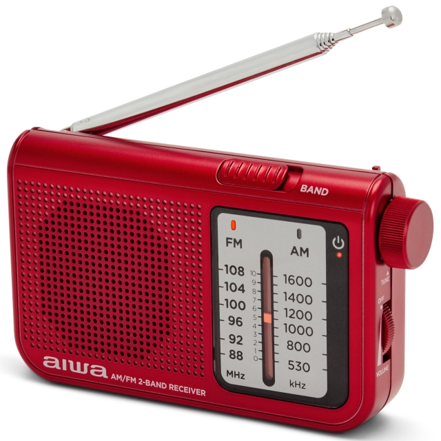 AIWA Pocket-radio med FM/MW Röd