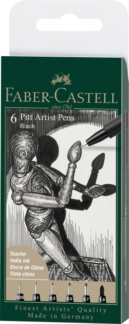 Faber-Castell Faber Castell - 6 pitt taiteilijakynä, sivellin - musta (167154)