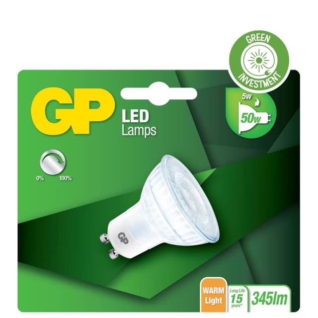 GP LED-lamppu, GU10, DIM, 5W (50W), 345lm
