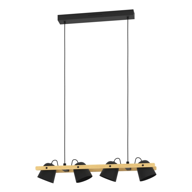 Eglo Hornwood-Z pitkä pöytäriippuvalaisin luonnollinen ja musta L78 - RGB + TW - Zigbee, Bluetooth