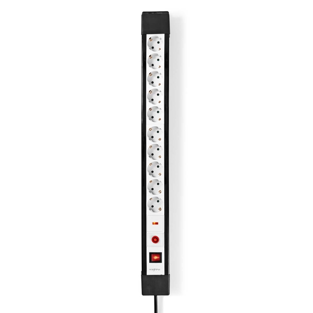 Nedis Jatkojohto | Maadoitettu virtaliitin / Tyyppi F (CEE 7/7) | 10-suuntainen | 3.00 m | 3680 W | 16 A | Maadoituksen tyyppi: Sivukontaktit | 230 V AC 50/60 Hz | Pistokannan kulma: 45 ° | H05VV-F 3G1.5mm² | On/off-kytkin | Musta
