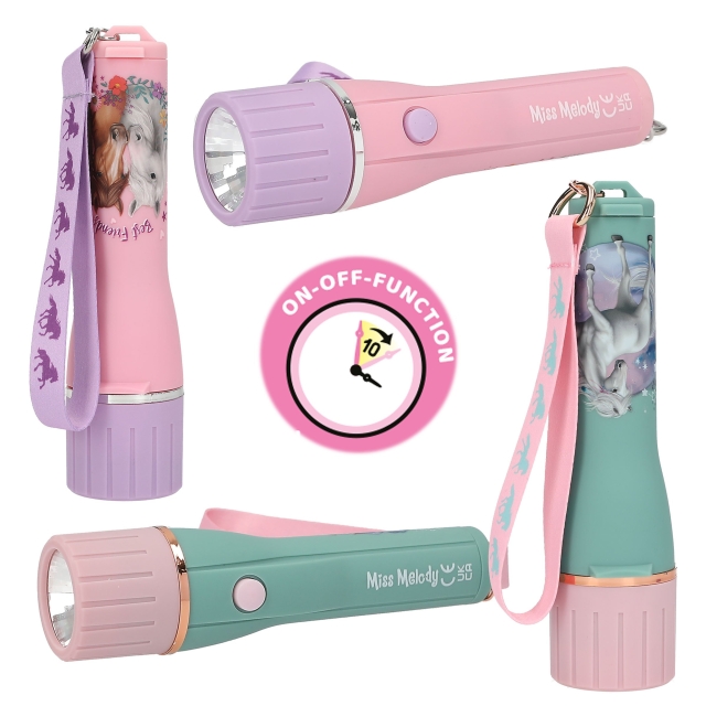 Miss Melody Ajastimella varustettu taskulamppu