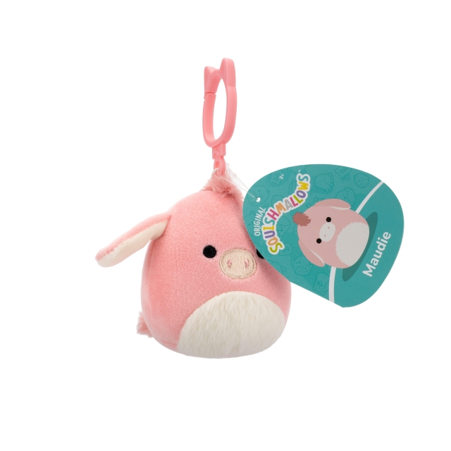 Squishmallows 9 cm P22 Clip On - Maudie Pink Donkey - vaaleanpunainen aasi