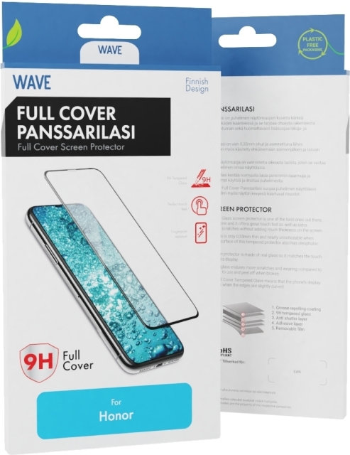 Wave Full Cover -panssarilasi, Honor 20 / Honor 20 Pro / Huawei Nova 5T, musta