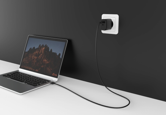 FoneKit GaN PD 65W -verkkovirtalaturi, USB-C + USB-C, musta