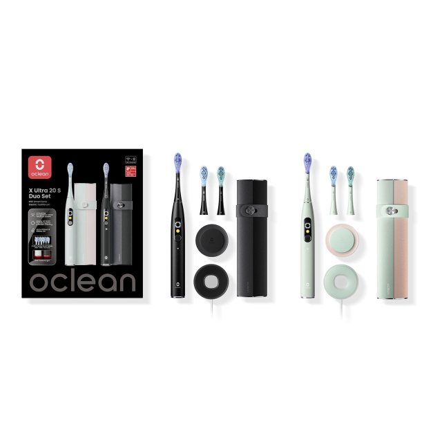 Oclean Sähköhammasharja X Ultra 20 S Duo Set Vihreä+Musta