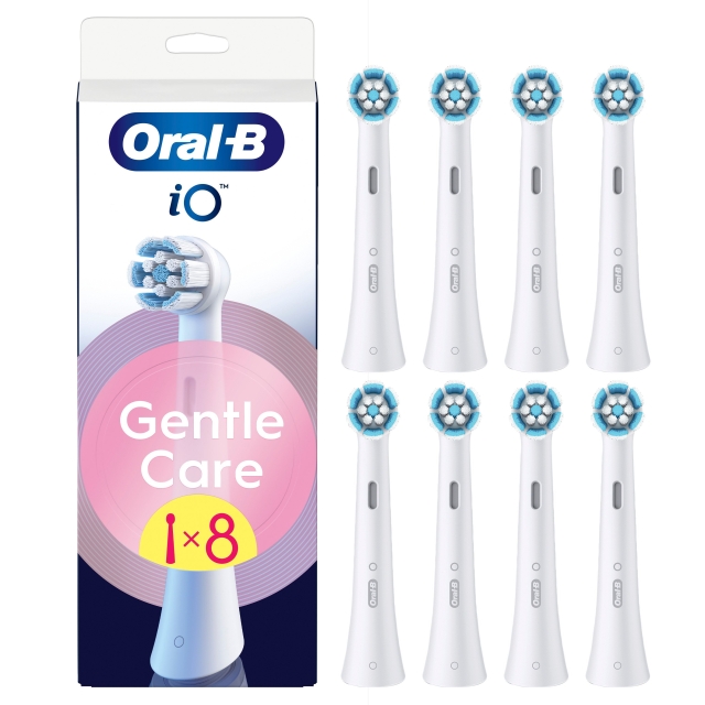 Oral B iO-sarjan Gentle Care -vaihtoharjanpäät - valkoinen - 8 kpl