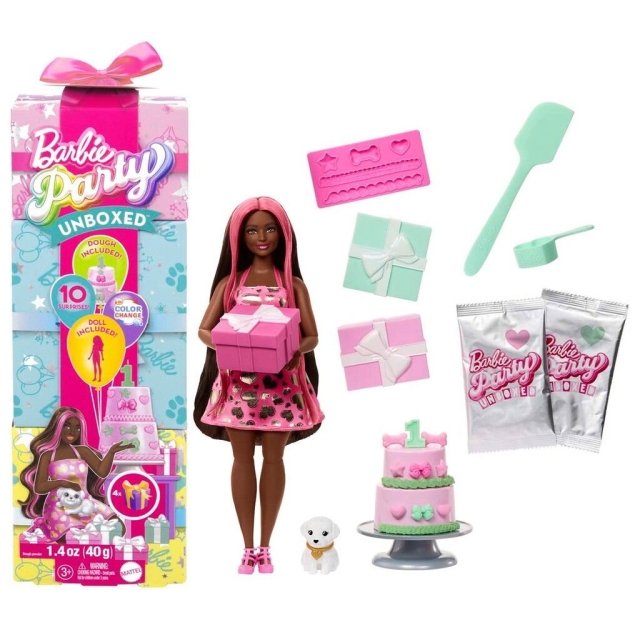 Barbie Party Unboxed Musta nukke - (960-2524)