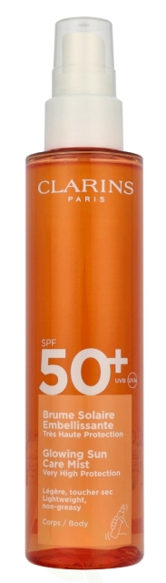 Clarins Glowing Sun Care Mist SPF50+ 150 ml Lightweight, Non-Greasy
