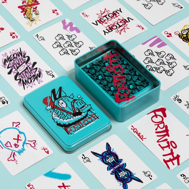 Paladone Fortnite-pelikortit tinassa