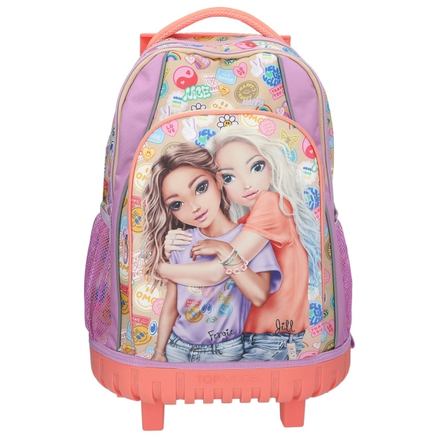 TOPModel TOPModel Koulureppu GIRL POWER - Beige, Lilac, Coral - 34x24x50 cm (413286)