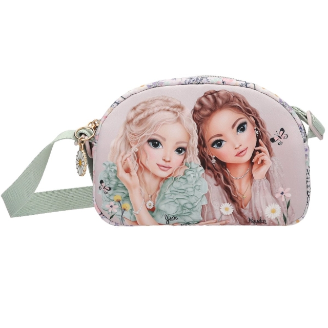 TOPModel TOPModel Olkalaukku SUMMER FEELING - Pehmeä vaaleanpunainen ja salvianvihreä - Pieni (413312)