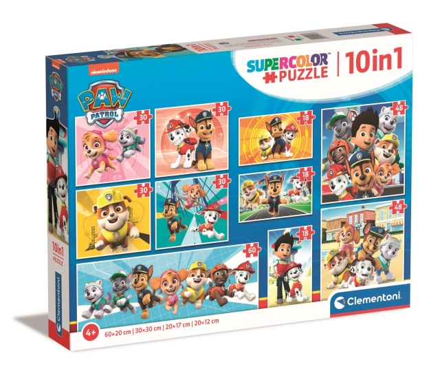 Clementoni Palapeli 10-i-1 Paw Patrol, 18, 30, 48 ja 60 kpl - (I-20270)