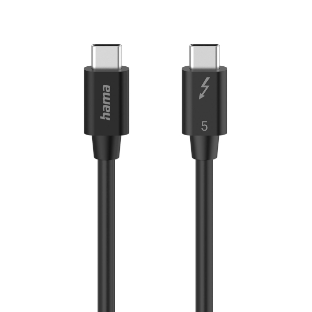 Hama Kaapeli USB-C Thunderbolt 5 80 Gbit/S Ultra-Hd 8K 1.0M Musta